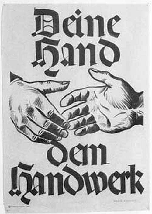 Plakat "Deine Hand dem Handwerk" (Museum im Kornhaus Bad Waldsee CC BY-NC-SA)