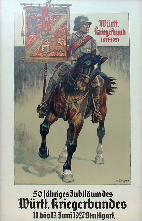 Plakat "Jubiläum des Württembergischen Kriegerbundes" (Museum im Kornhaus Bad Waldsee CC BY-NC-SA)
