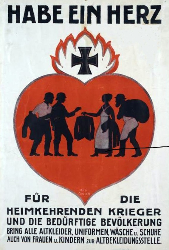 Plakat "Habe ein Herz für die heimkehrenden Krieger" (Museum im Kornhaus Bad Waldsee CC BY-NC-SA)