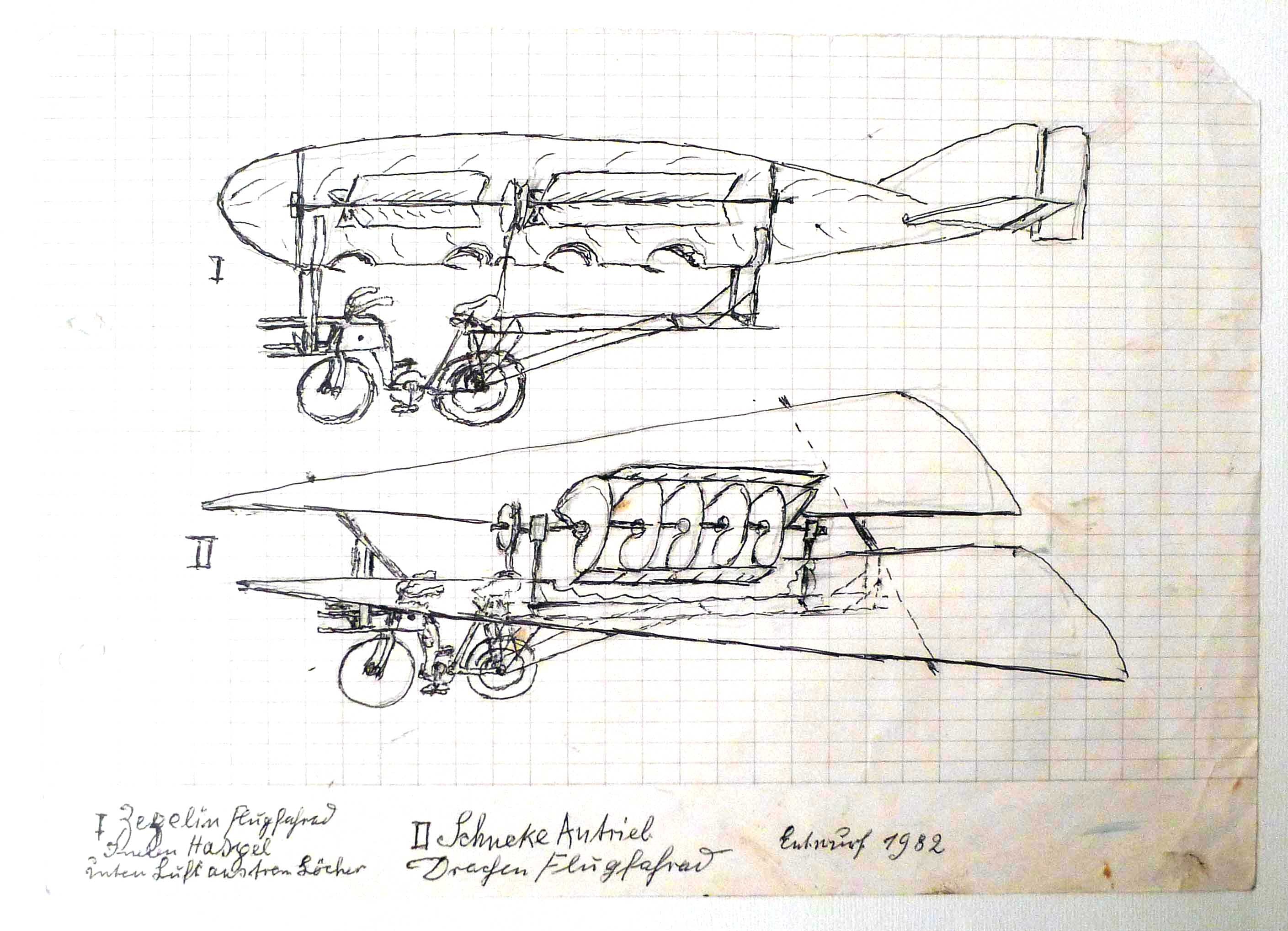 Zeppelinflugfahrrad ; Drachenflugfahrrad (Gustav Mesmer Stiftung CC BY-NC-SA)