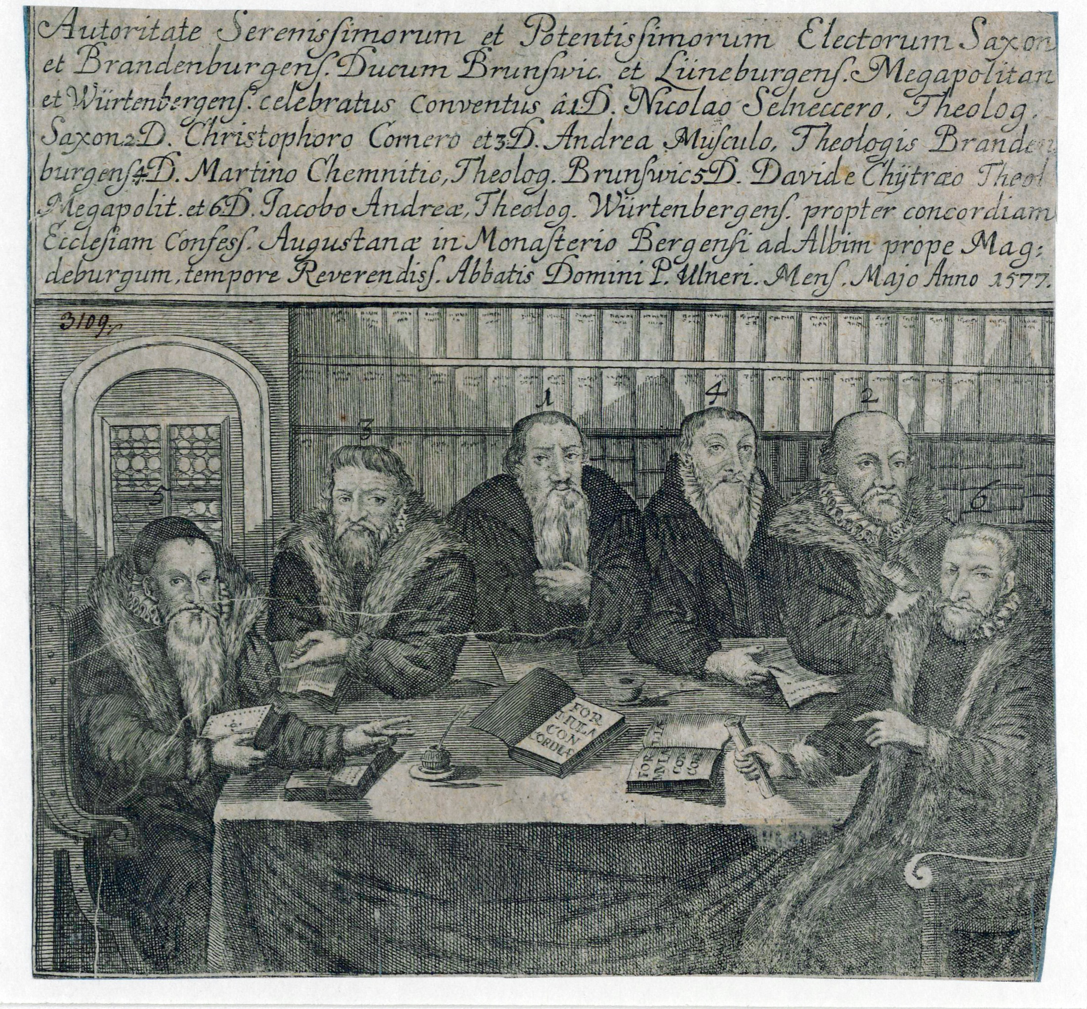 Dr. Martin Chemnitz mit anderen Theologen beim Konzil in Bregenz (Museum im Melanchthonhaus Bretten CC BY-NC-SA)