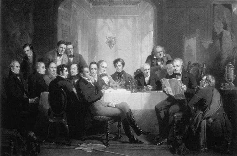 Sir Walter Scott and His Literary Friends at Abbotsford (Städtisches Graphik-Kabinett Backnang CC BY-NC-SA)