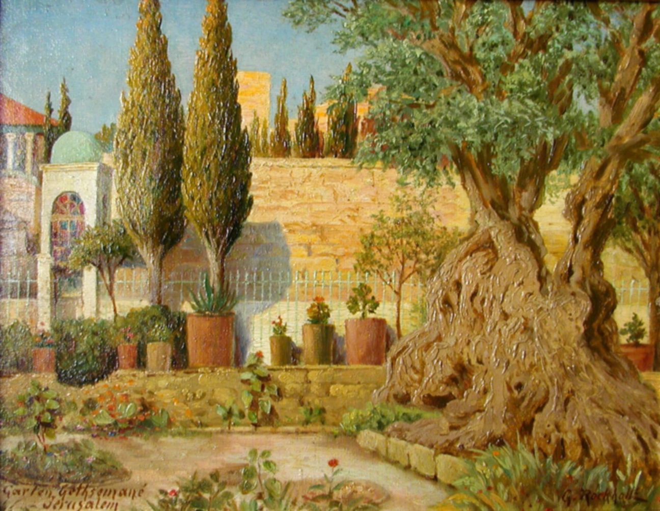 Gustav Rockholtz: Der Garten Getsemane in Jerusalem (Stadtmuseum im Kulturzentrum CC BY-NC-SA)