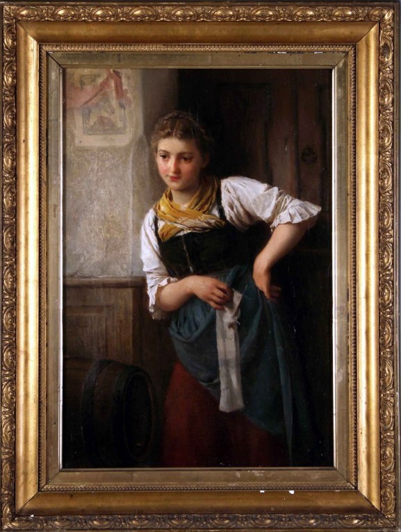Ludwig Vollmar: Mädchen mit Strickzeug (Museum CC BY-NC-SA)