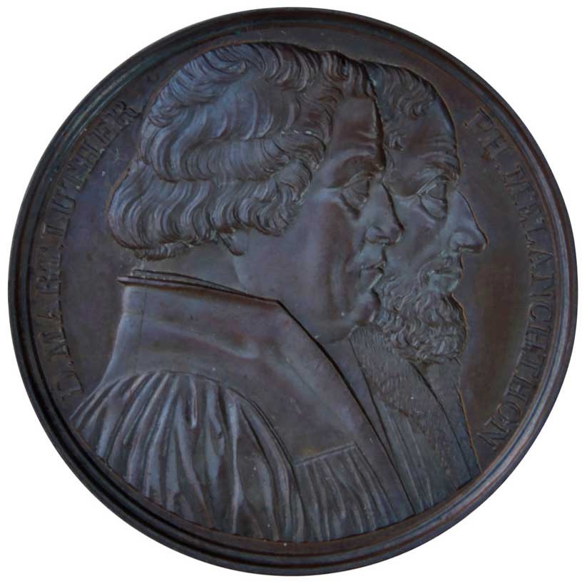 Medaille zur 300-Jahrfeier der Confessio Augustana 1830 (Museum im Melanchthonhaus Bretten CC BY-NC-SA)