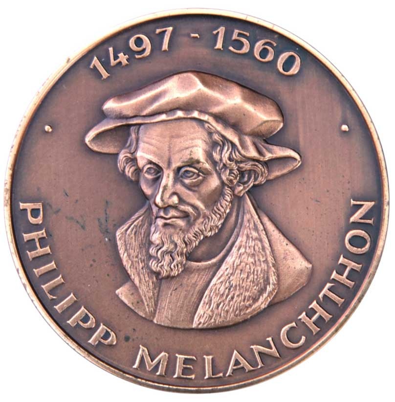 Medaille zum 425. Todestag von Philipp Melanchthon 1985 (Museum im Melanchthonhaus Bretten CC BY-NC-SA)