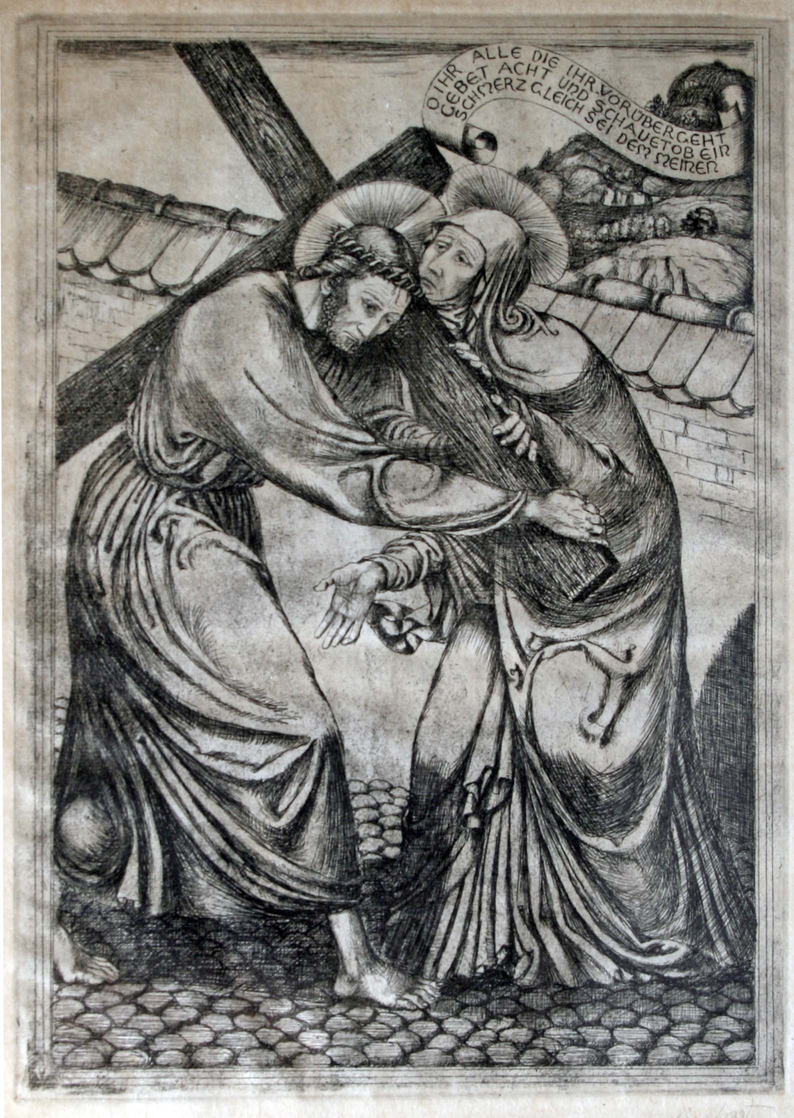 Albert Burkart: Christus trifft Maria (Museum "Schöne Stiege" Riedlingen CC BY-NC-SA)