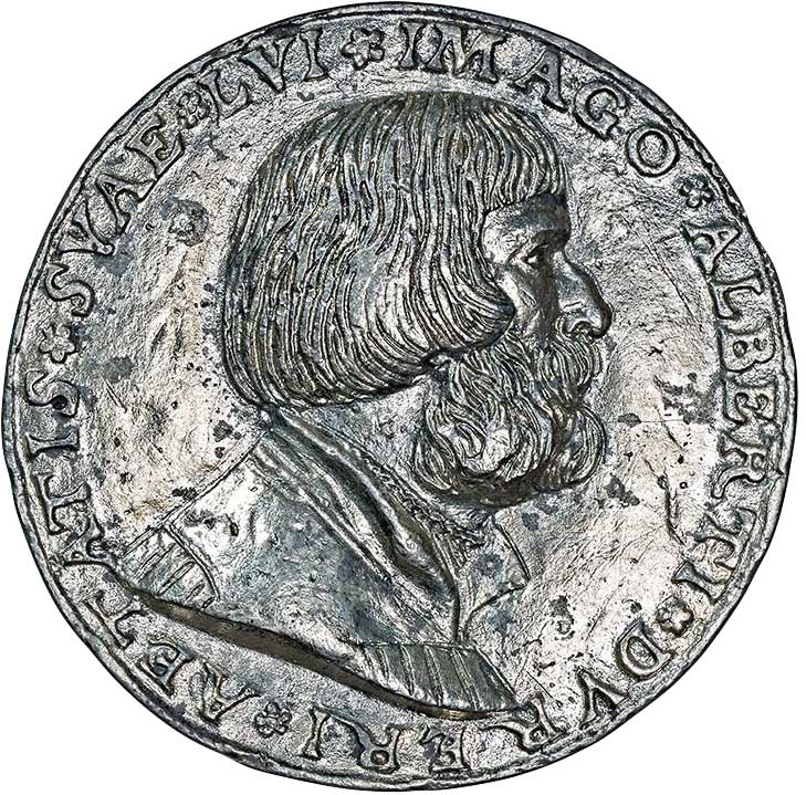 Medaille auf den Tod von Albrecht Dürer 1528 (Museum im Melanchthonhaus Bretten CC BY-NC-SA)