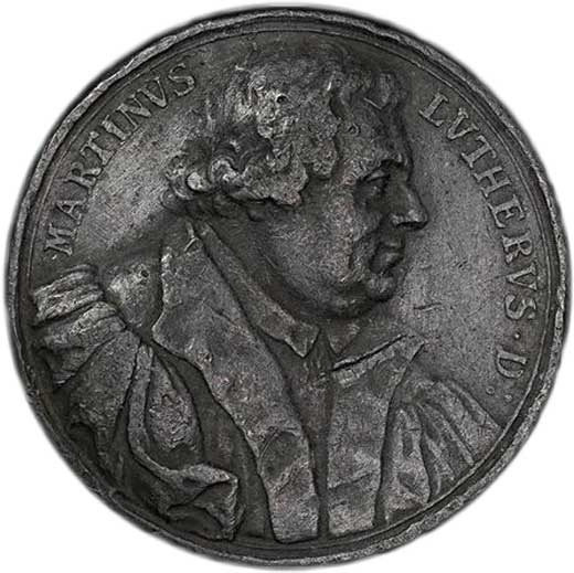 Medaille auf Martin Luther 1683 (Museum im Melanchthonhaus Bretten CC BY-NC-SA)