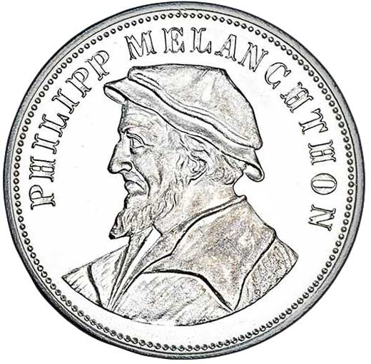 Medaille zum 400. Geburtstag von Philipp Melanchthon 1897 (Museum im Melanchthonhaus Bretten CC BY-NC-SA)
