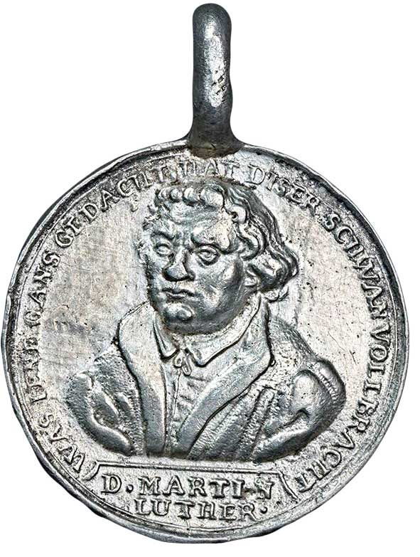 Medaille auf Martin Luther und Jan Hus (Museum im Melanchthonhaus Bretten CC BY-NC-SA)
