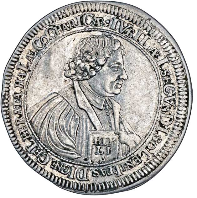 Medaille auf das 200-jährige Reformationsjubiläum 1717 (Museum im Melanchthonhaus Bretten CC BY-NC-SA)