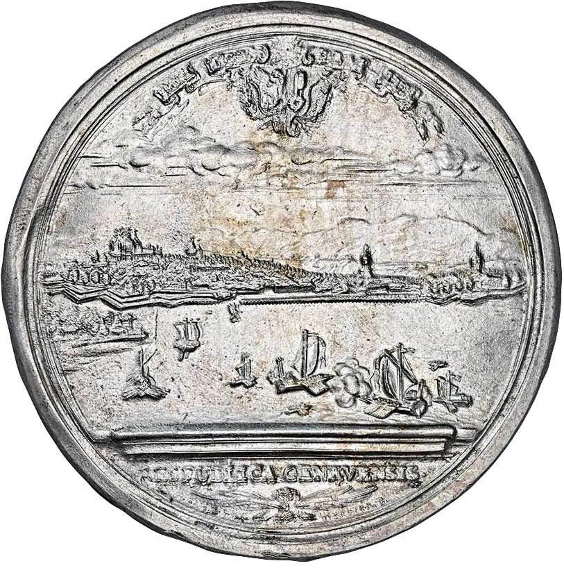 Medaille anlässlich der Feier des Jahrestages des Consensus Tigurinus 1749 (Galvano Rückseite) (Museum im Melanchthonhaus Bretten CC BY-NC-SA)