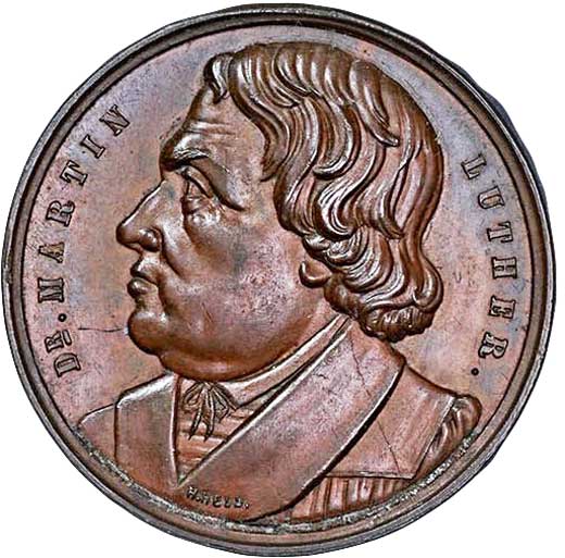 Medaille auf Luthers 400. Geburtstag 1883 (Museum im Melanchthonhaus Bretten CC BY-NC-SA)