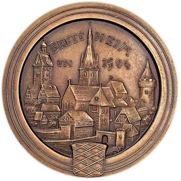 Medaille auf den 70. Geburtstag von Otto Beuttenmüller 1971 (Museum im Melanchthonhaus Bretten CC BY-NC-SA)