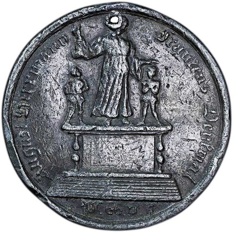 Medaille auf die Einweihung des Francke-Denkmals in Halle 1829 (Museum im Melanchthonhaus Bretten CC BY-NC-SA)