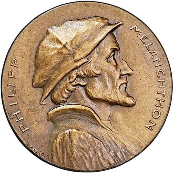 Medaille anlässlich der Einweihung des Melanchthonhauses Bretten 1903 (Museum im Melanchthonhaus Bretten CC BY-NC-SA)
