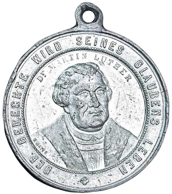 Medaille zur Erinnerung an die Einweihung der Luther-Kirche in Dresden 1887 (Museum im Melanchthonhaus Bretten CC BY-NC-SA)