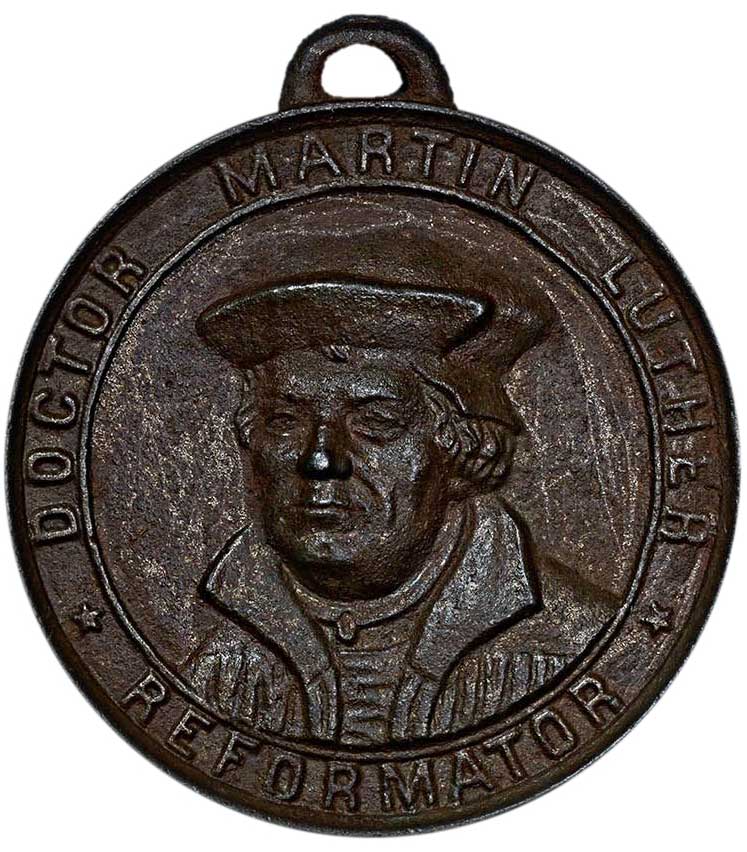 Medaille auf Martin Luthers 400. Geburtstag 1883 (Museum im Melanchthonhaus Bretten CC BY-NC-SA)