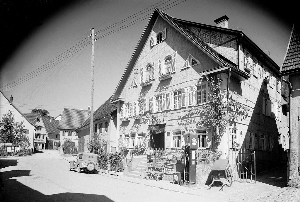 Owen - Gasthof Post (Haus der Geschichte Baden-Württemberg / Sammlung Gebrüder Metz CC BY-SA)