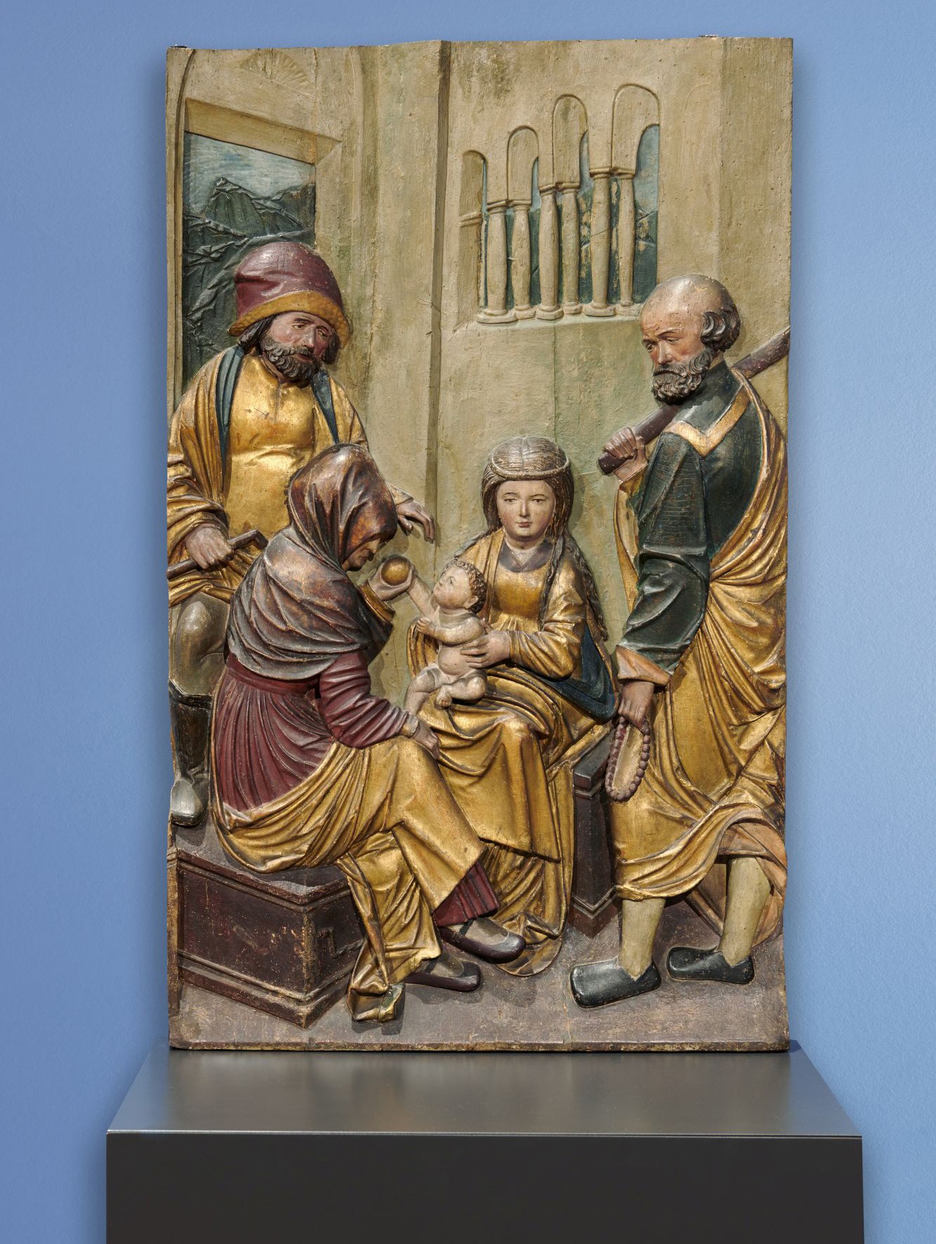 Flachrelief: Heilige Sippe (Heilige Familie mit den Eltern der Gottesmutter) (Dominikanermuseum Rottweil CC BY-NC-SA)