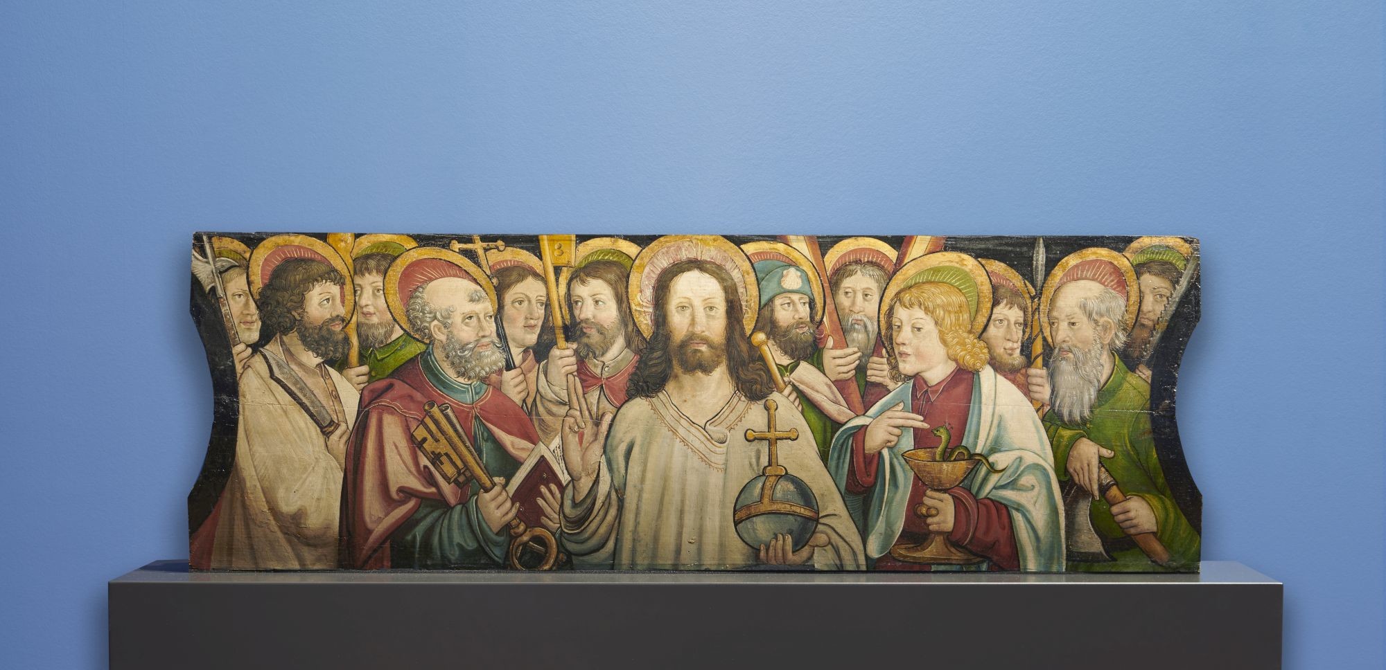Tafelbild: Christus und die zwölf Apostel (Dominikanermuseum Rottweil CC BY-NC-SA)