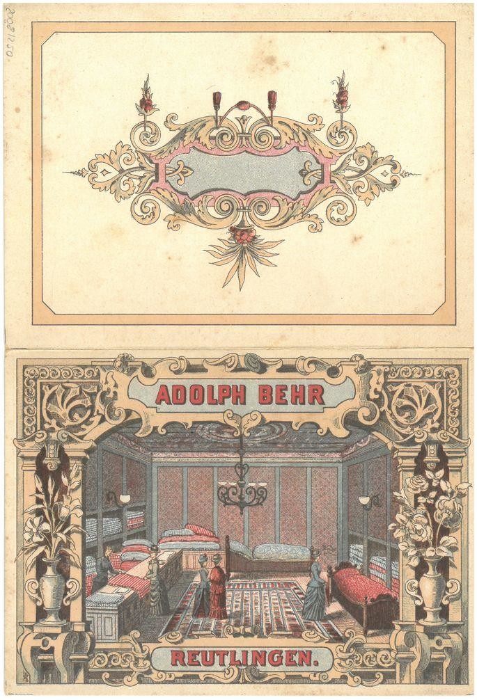 Werbung. Klappkarte Behr, Adolph (Heimatmuseum Reutlingen CC BY-NC-SA)