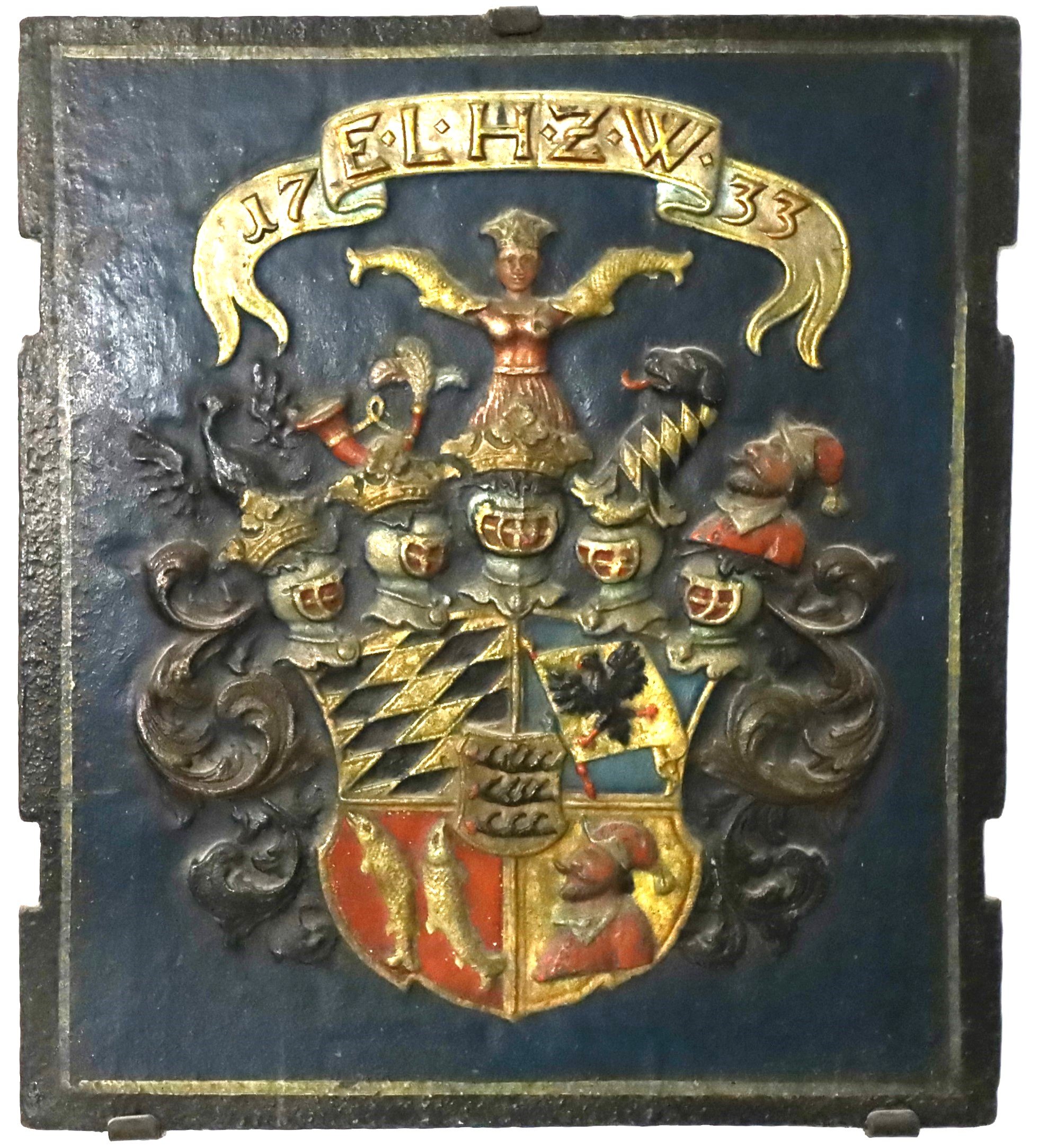 Ofenplatte mit Wappen 1733 (Museum "Alte Posthalterei" CC BY-NC-SA)