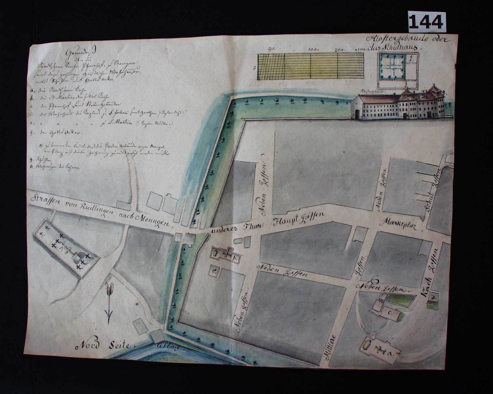 Plan Mengen um 1835 (Museum "Alte Posthalterei" CC BY-NC-SA)