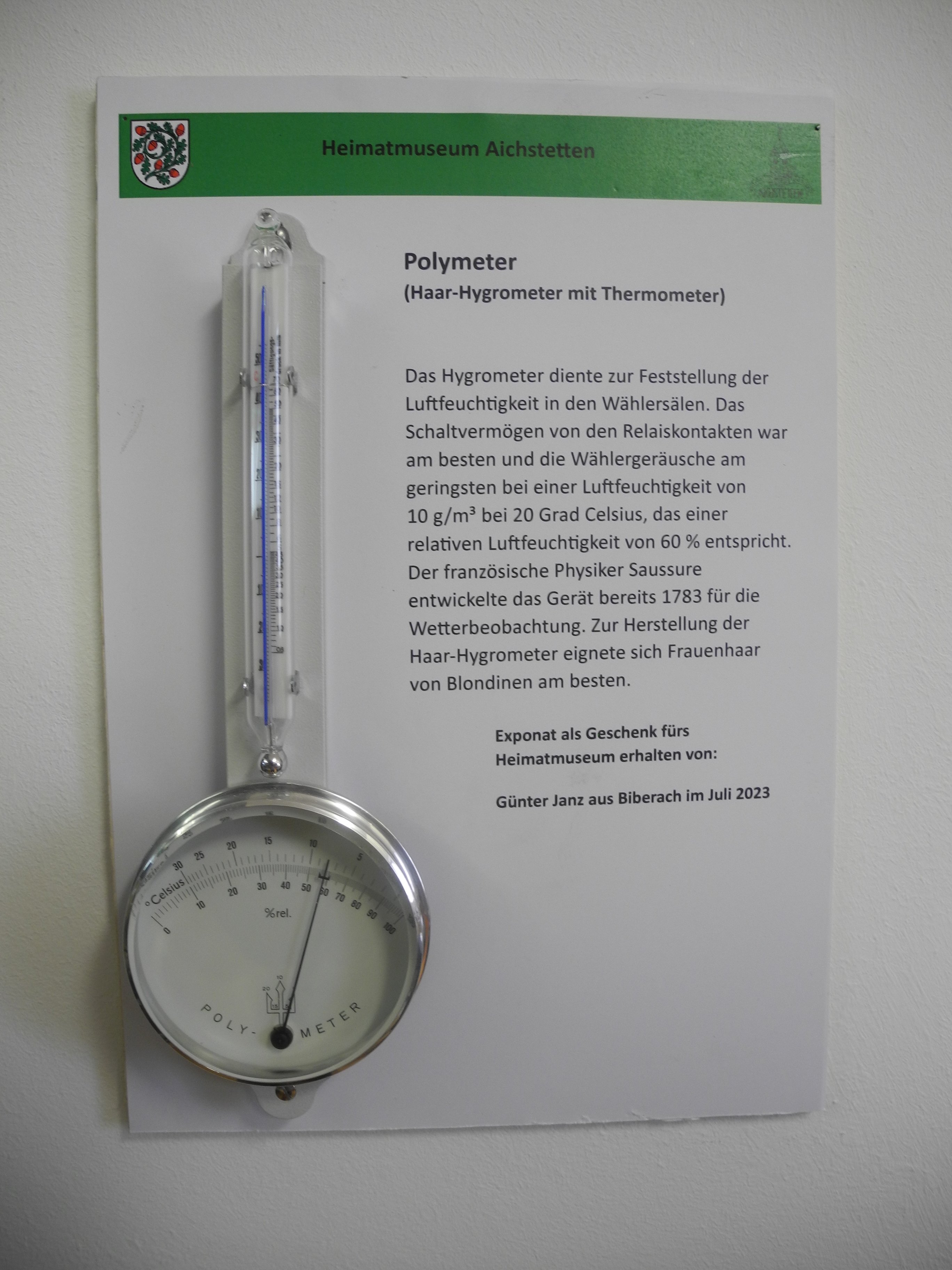Polymeter; Luftfeuchtigkeitsmesser (Heimatmuseum Aichstetten CC BY-NC-SA)