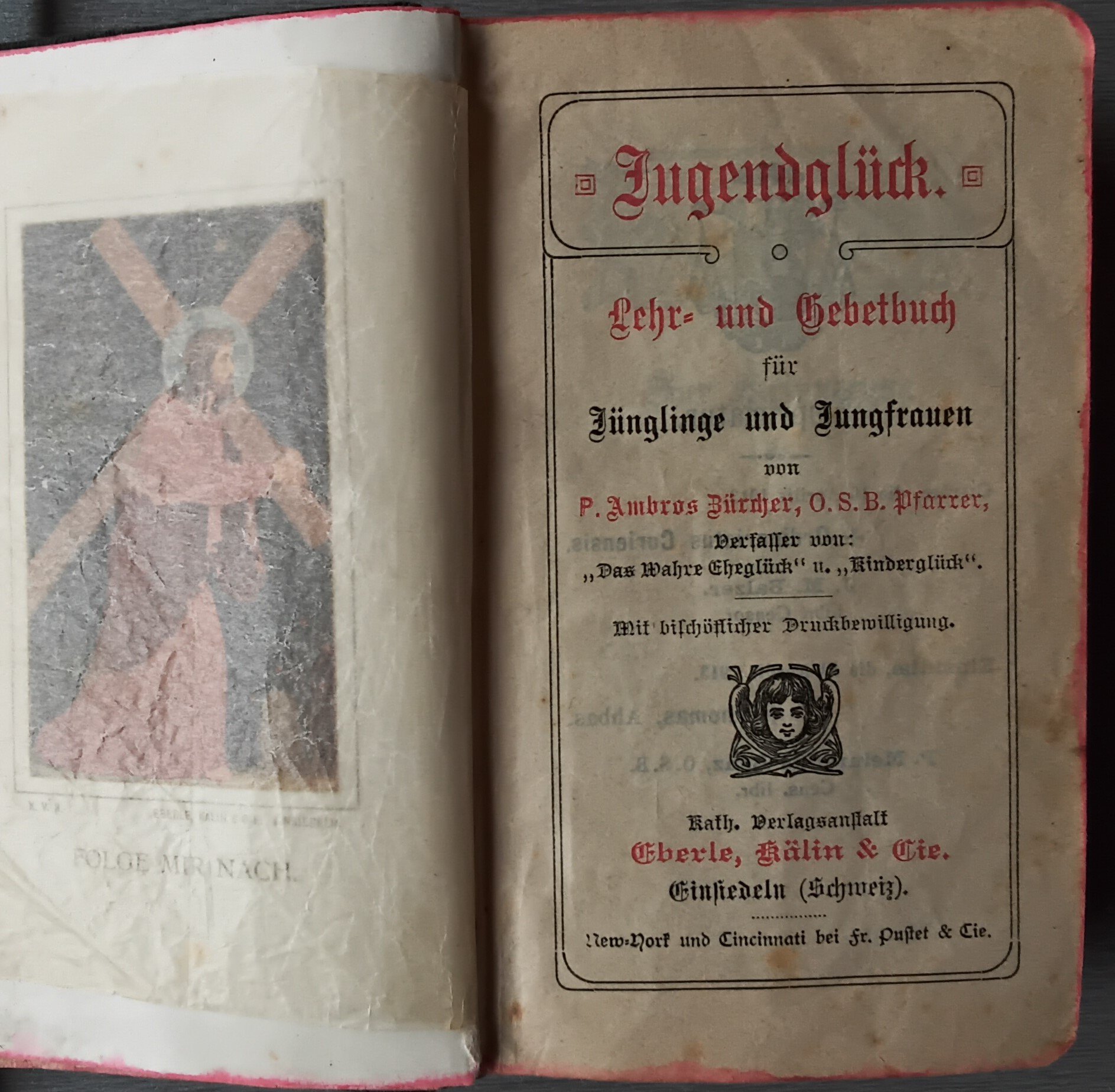 Buch Jugendglück Lehr- und Gebetbuch (Heimatmuseum Aichstetten CC BY-NC-SA)