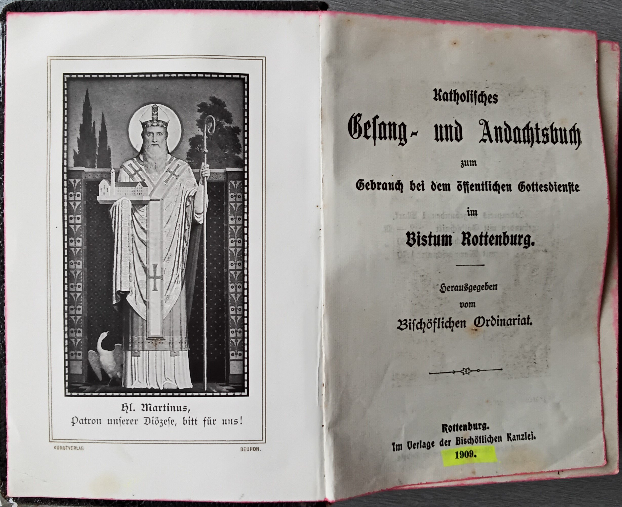 Buch: Gesang- und Andachtsbuch 1909 (Heimatmuseum Aichstetten CC BY-NC-SA)