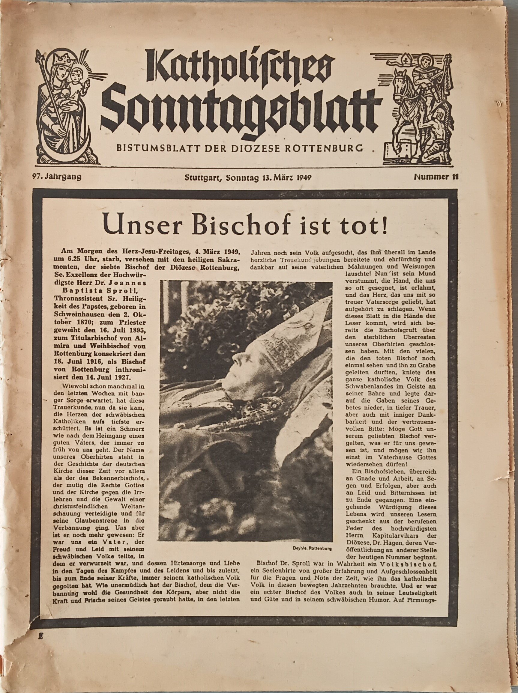 Katholisches Sonntagsblatt 13. März 1949 (Heimatmuseum Aichstetten CC BY-NC-SA)