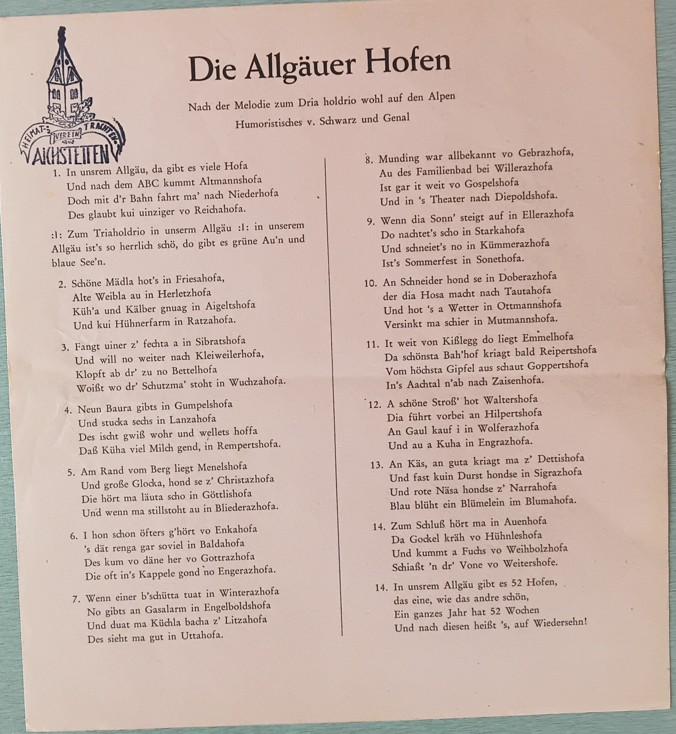 Allgäuer Hofenlied (Heimatmuseum Aichstetten CC BY-NC-SA)