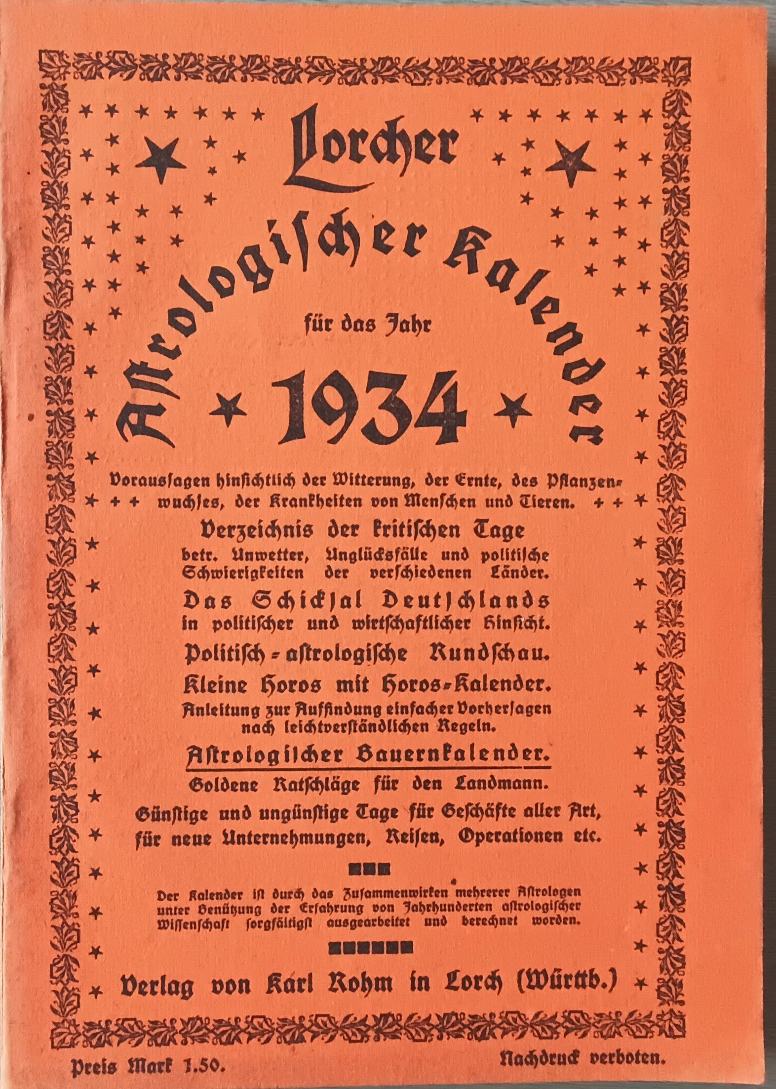 Astrologischer Kalender (Heimatmuseum Aichstetten CC BY-NC-SA)