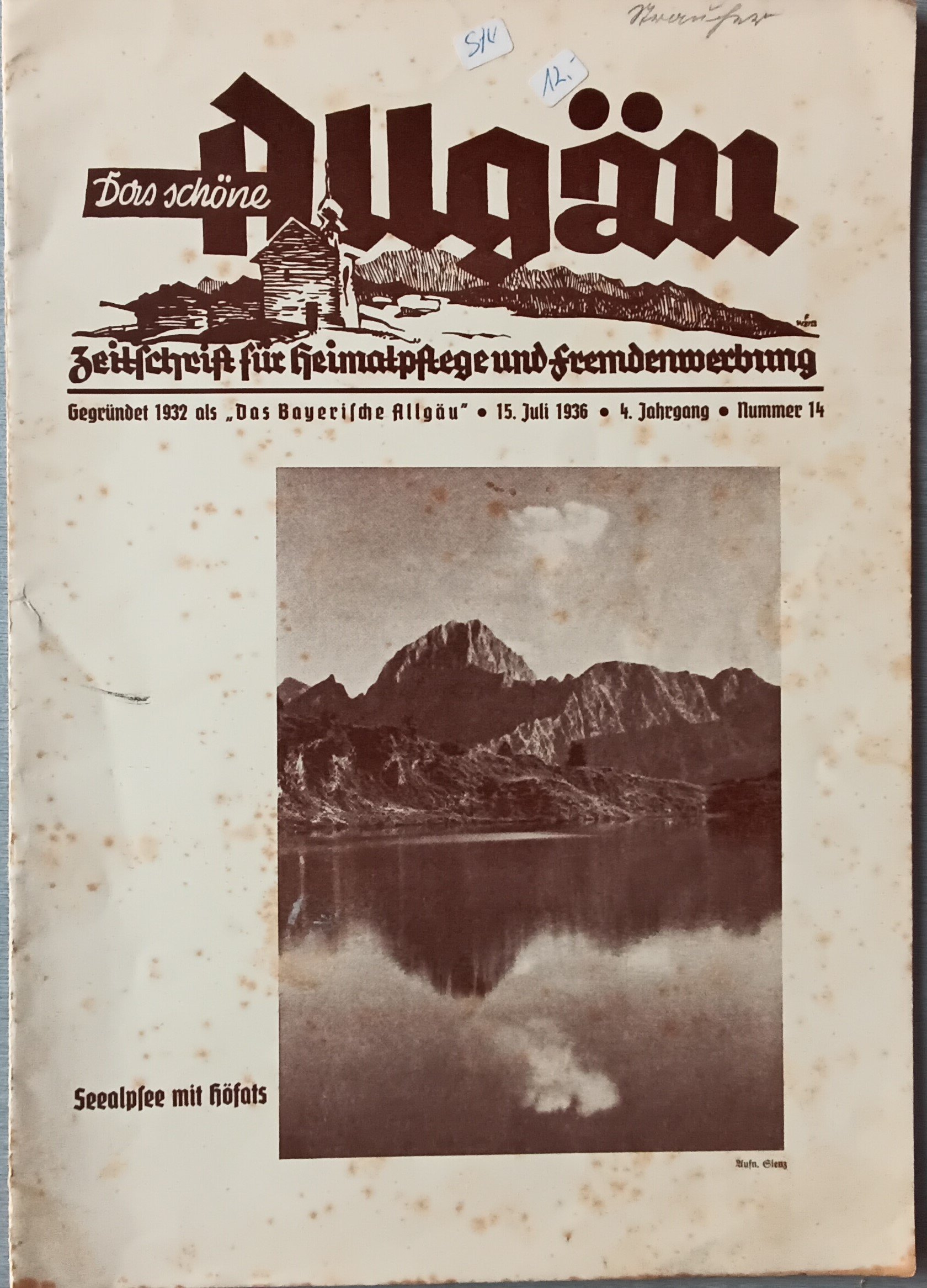 Das schöne Allgäu 1936 Heft 14 (Heimatmuseum Aichstetten CC BY-NC-SA)