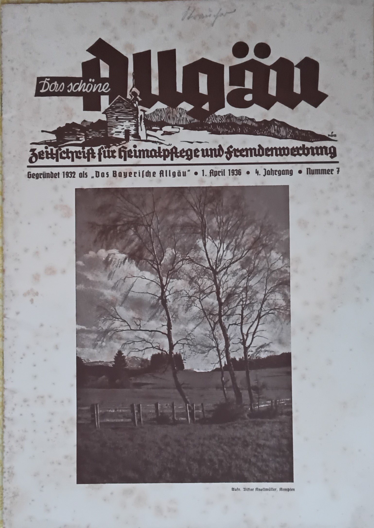 Das schöne Allgäu 1936 Heft 07 (Heimatmuseum Aichstetten CC BY-NC-SA)