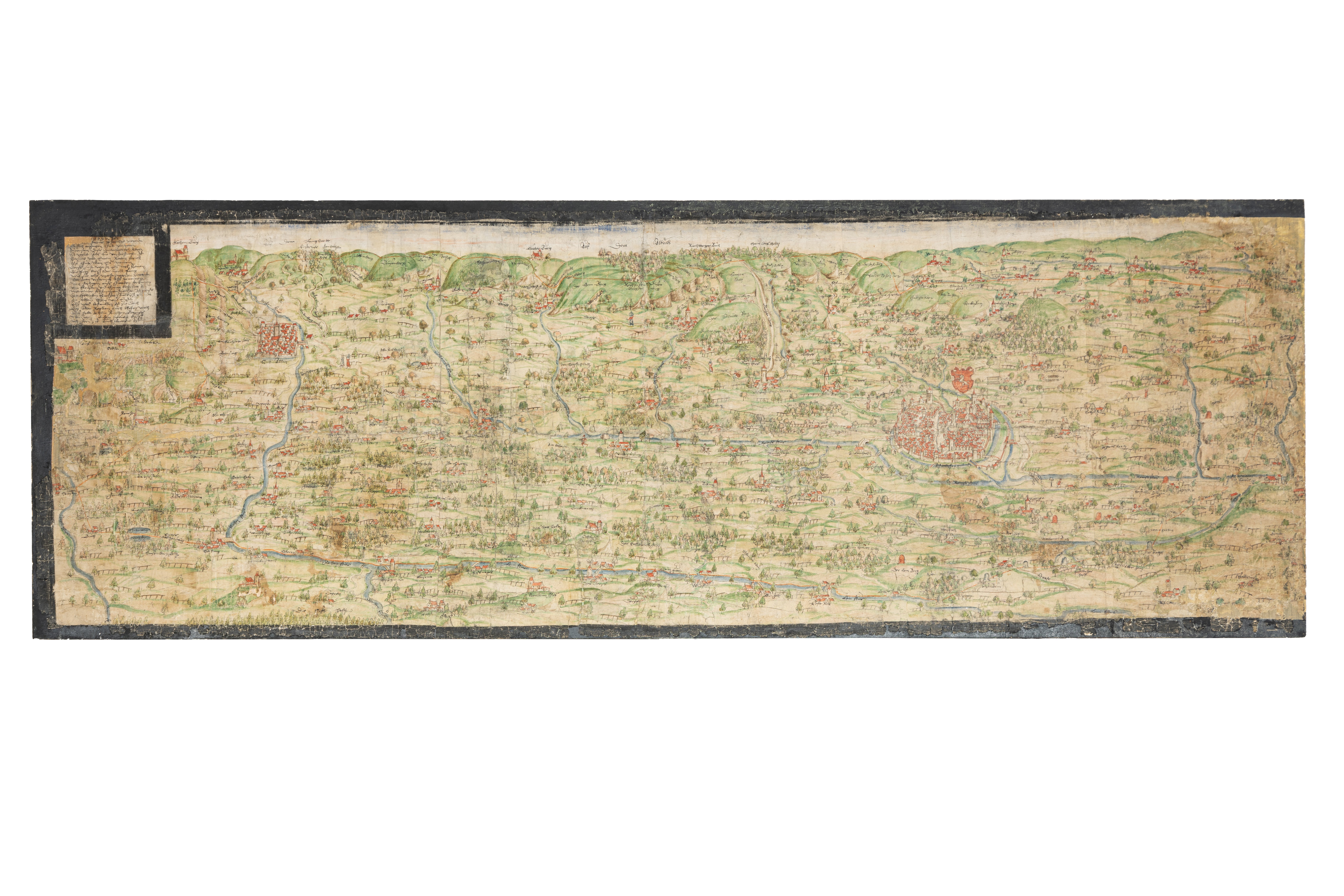 Aquarell: Karte der Gmünder Freipürsch (Pirschkarte) (Museum im Prediger Schwäbisch Gmünd CC BY-NC-SA)