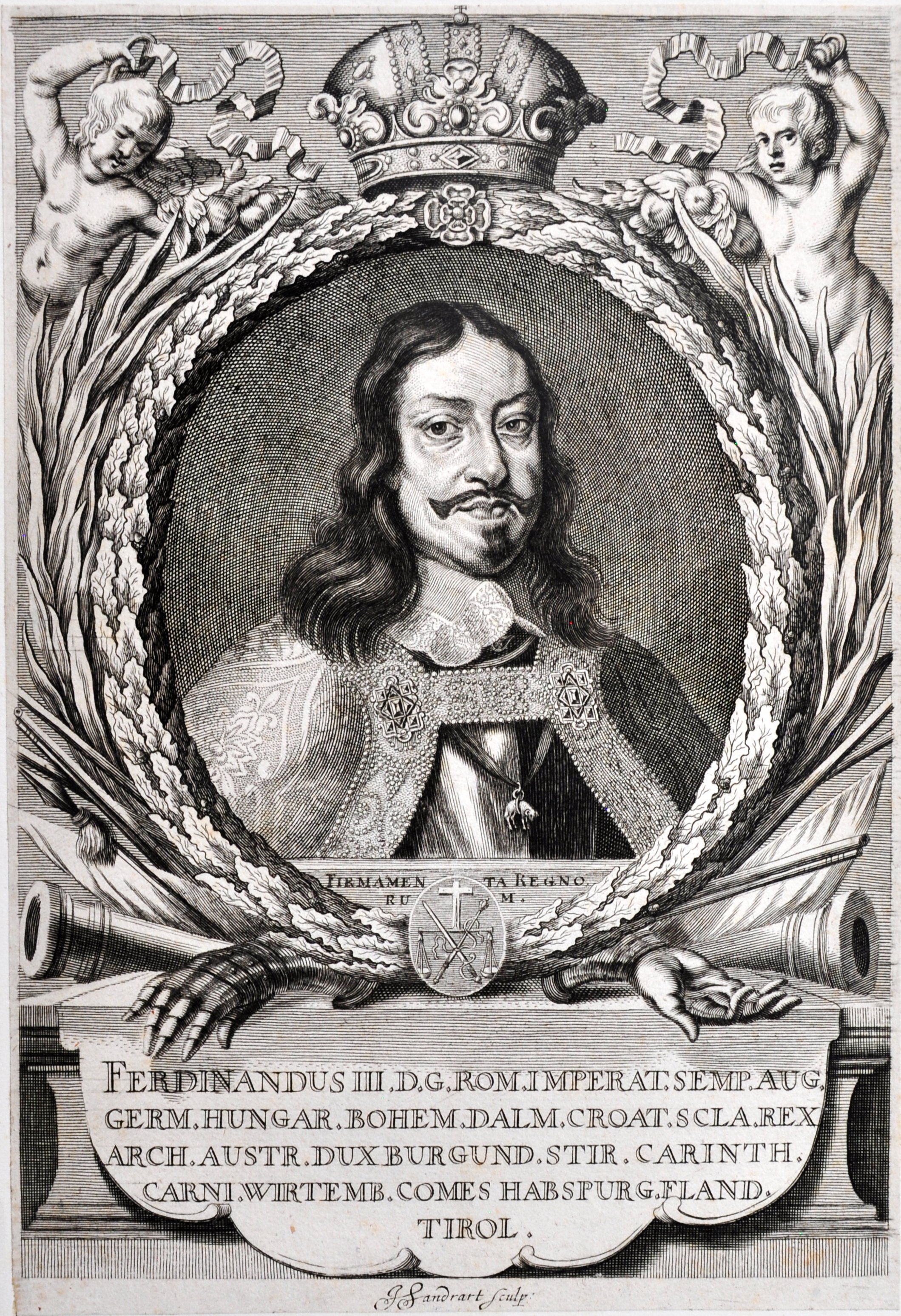Kupferstich: Porträt des Königs Ferdinand III. (Museum im Prediger Schwäbisch Gmünd CC BY-NC-SA)