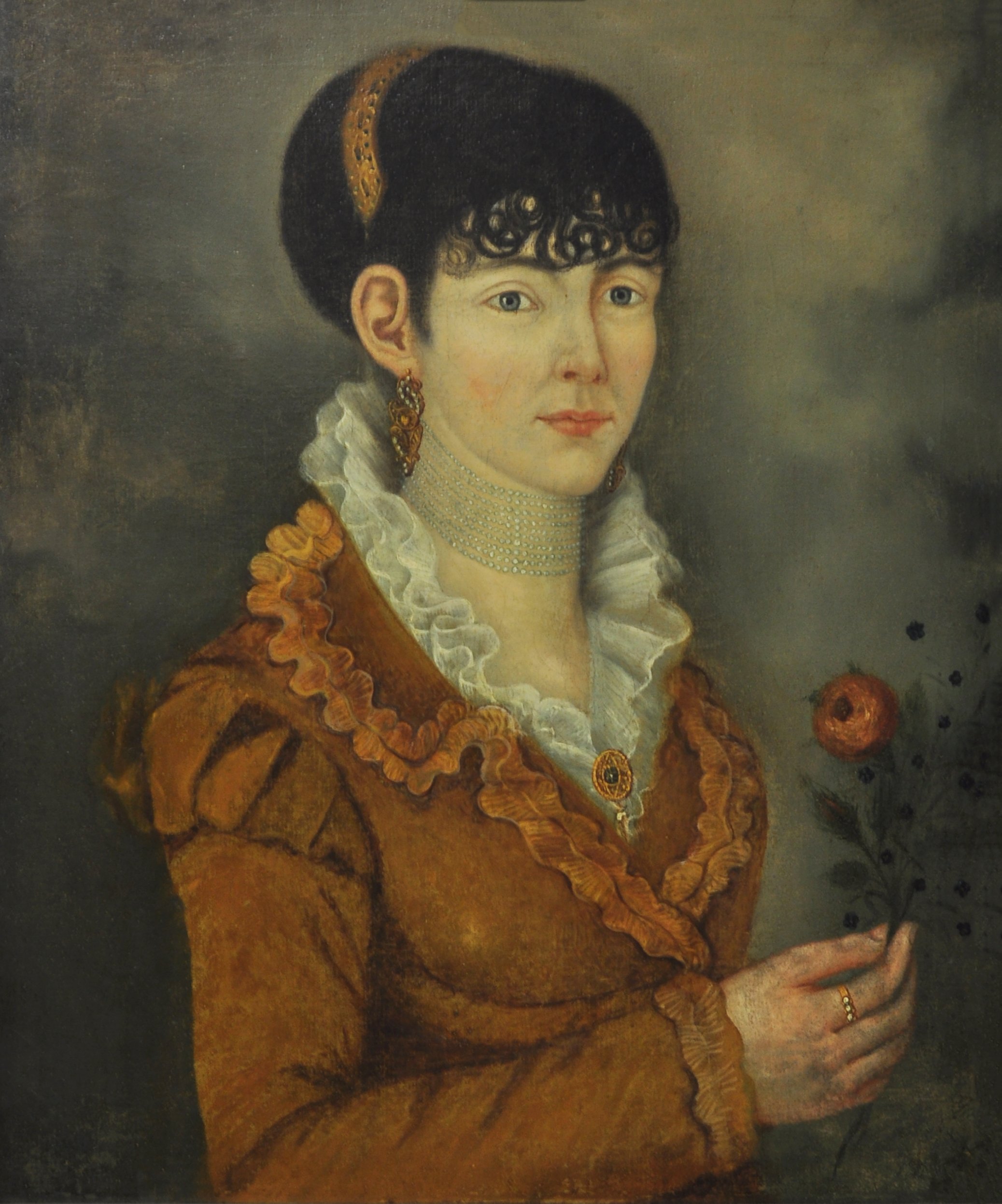 Gemälde: Porträt einer jungen Frau (Museum im Prediger / Galerie im Prediger / Silberwarenmuseum Ott-Pauser'sche Fabrik CC BY-NC-SA)