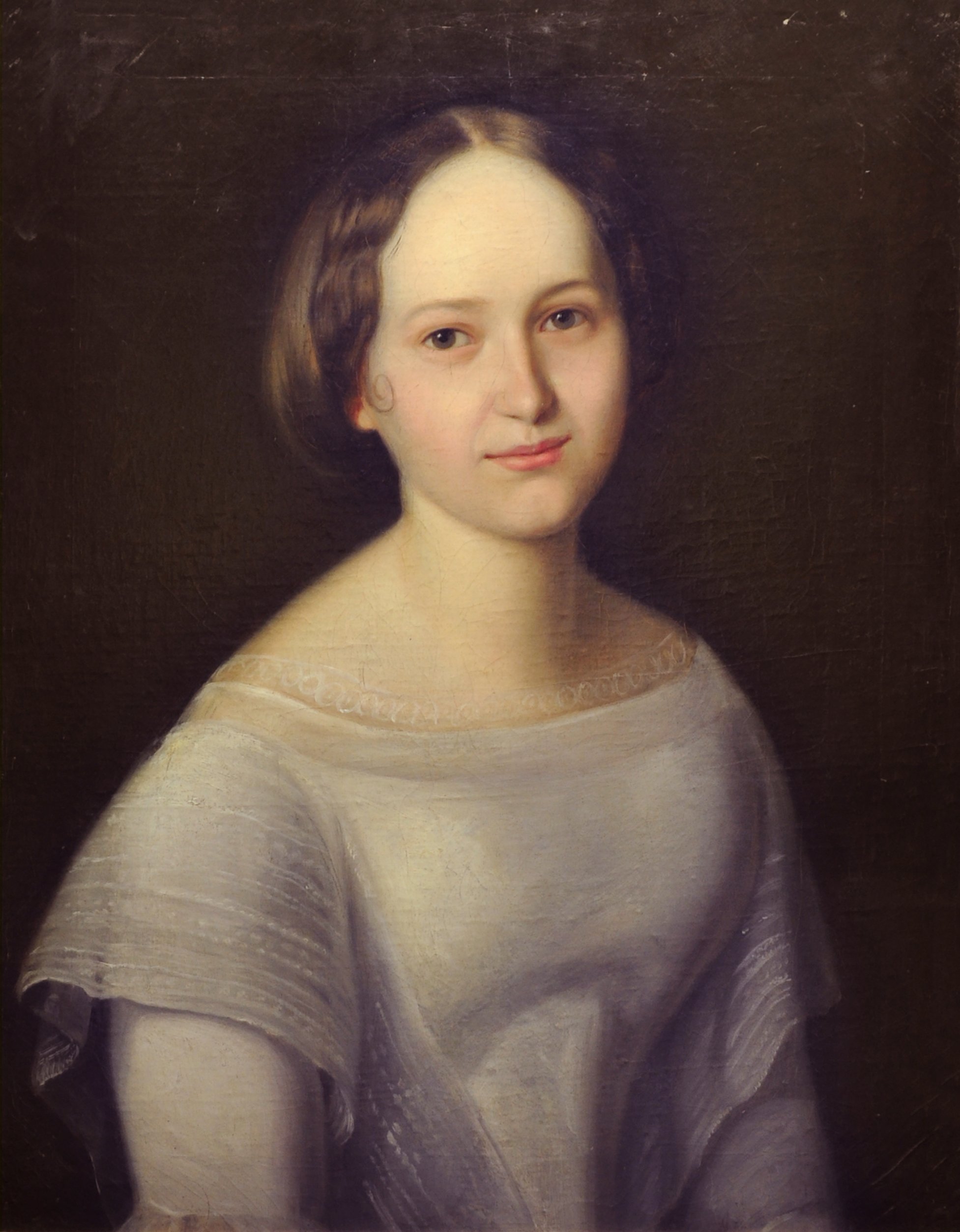 Gemälde: Porträt einer jungen Dame (Museum im Prediger / Galerie im Prediger / Silberwarenmuseum Ott-Pauser'sche Fabrik CC BY-NC-SA)
