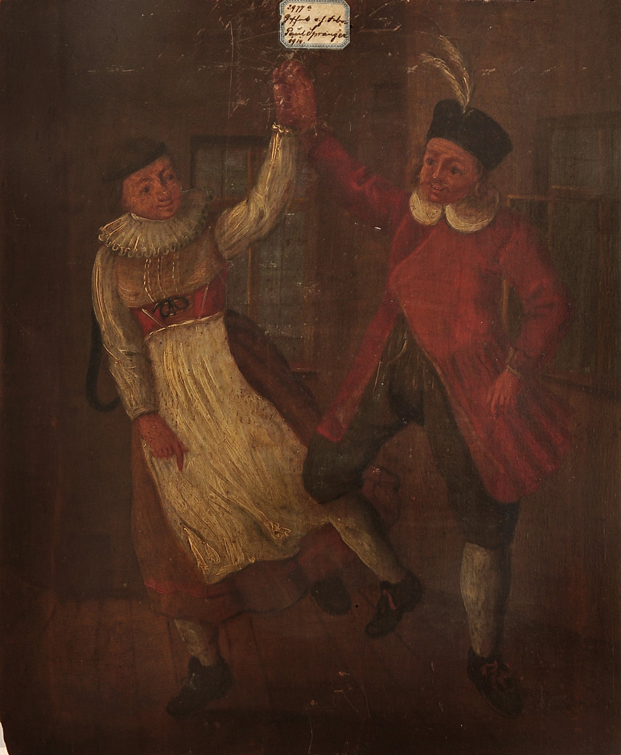 Gemälde: Tanzendes Bauernpaar (Museum im Prediger / Galerie im Prediger / Silberwarenmuseum Ott-Pauser'sche Fabrik CC BY-NC-SA)