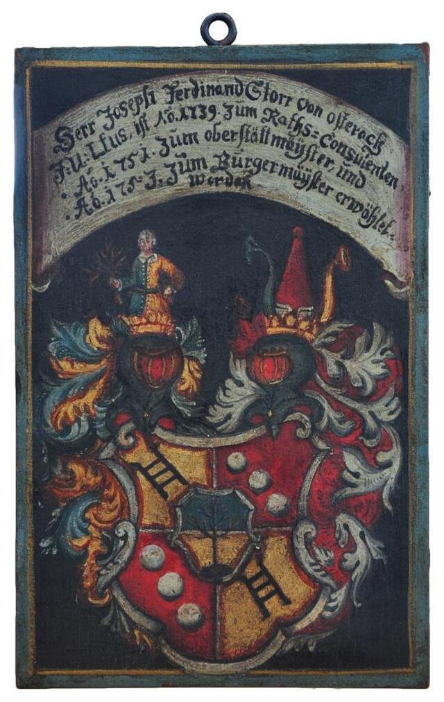 Wappentafel des Joseph Ferdinand Storr von Ostrach (Museum und Galerie im Prediger CC BY-NC-SA)