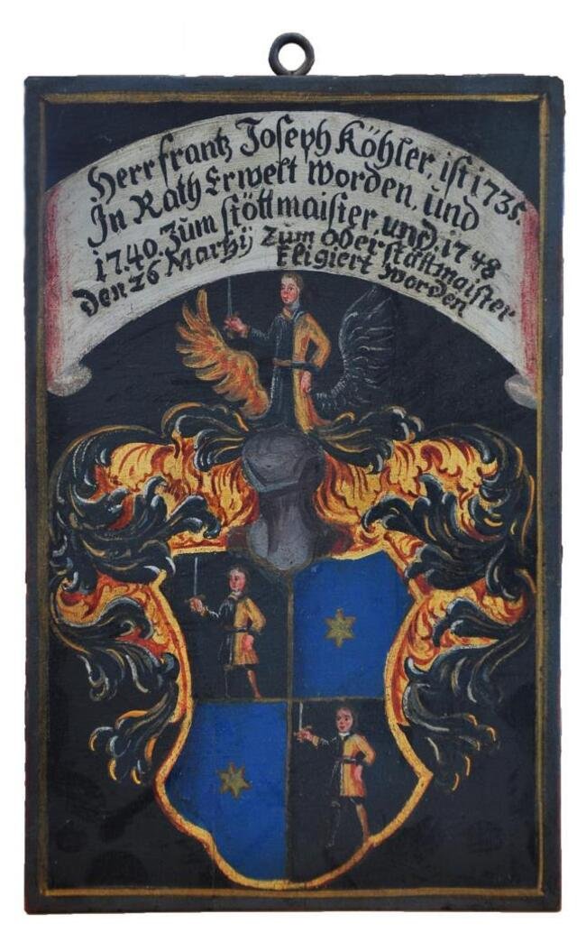 Wappentafel des Franz Joseph Köhler (Museum und Galerie im Prediger CC BY-NC-SA)
