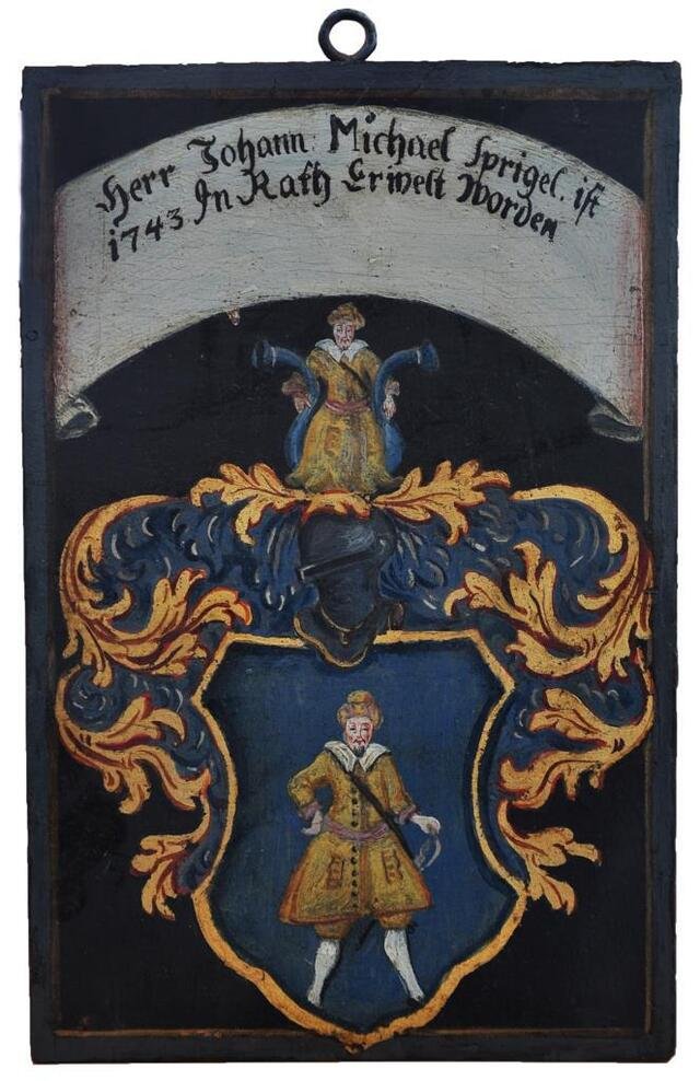 Wappentafel des Johann Michael Sprigel (Museum und Galerie im Prediger CC BY-NC-SA)