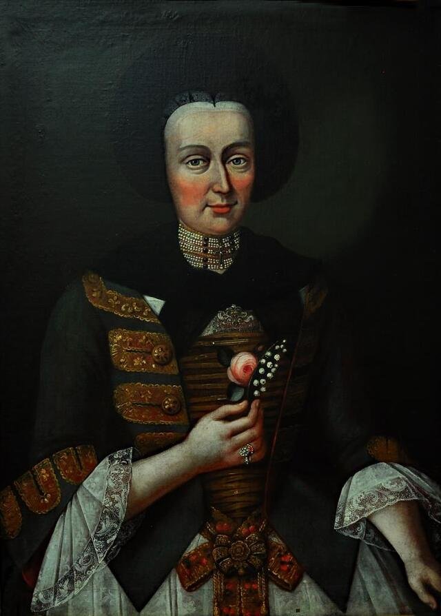 Gemälde: Porträt der Maria Johanna Mayer (1715 - 1763), geb. Debler (Museum und Galerie im Prediger CC BY-NC-SA)