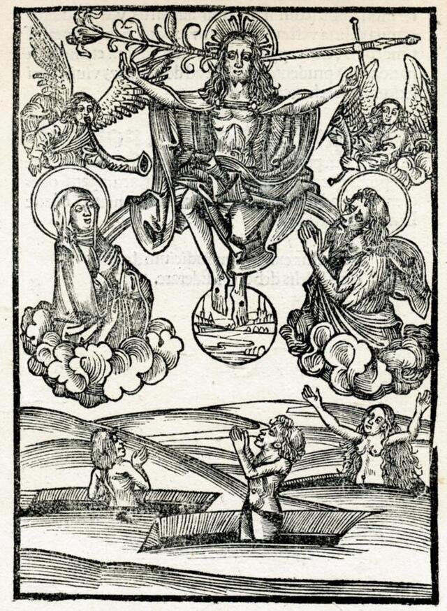 Druckgrafik: 2. Blatt aus einem Buch von Hieronymus Baldung - Jüngstes Gericht (Museum und Galerie im Prediger CC BY-NC-SA)