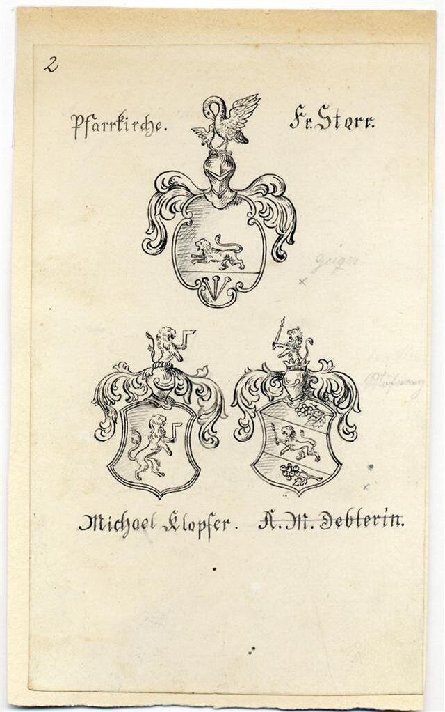 Drei Wappen an Grabsteinen und Häusern in Gmünd (Museum und Galerie im Prediger CC BY-NC-SA)