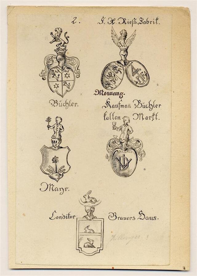Wappen an Gmünder Häusern (Museum und Galerie im Prediger CC BY-NC-SA)