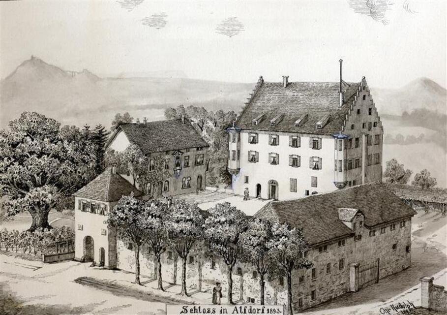 Blick auf das Schloß in Alfdorf (Museum und Galerie im Prediger CC BY-NC-SA)